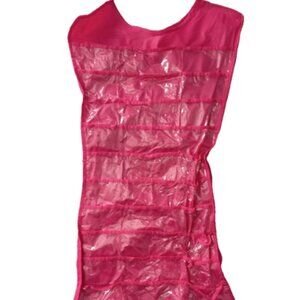 Pink Dress-Shaped Hanging Jewelry Organizer w/ Pockets & Straps – Closet Storage